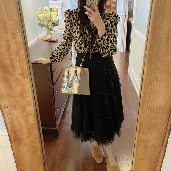 Tory Burch Emerson Ditsy Floral Structured Natural Canvas Leather Trim Satchel - Picture 6 of 7